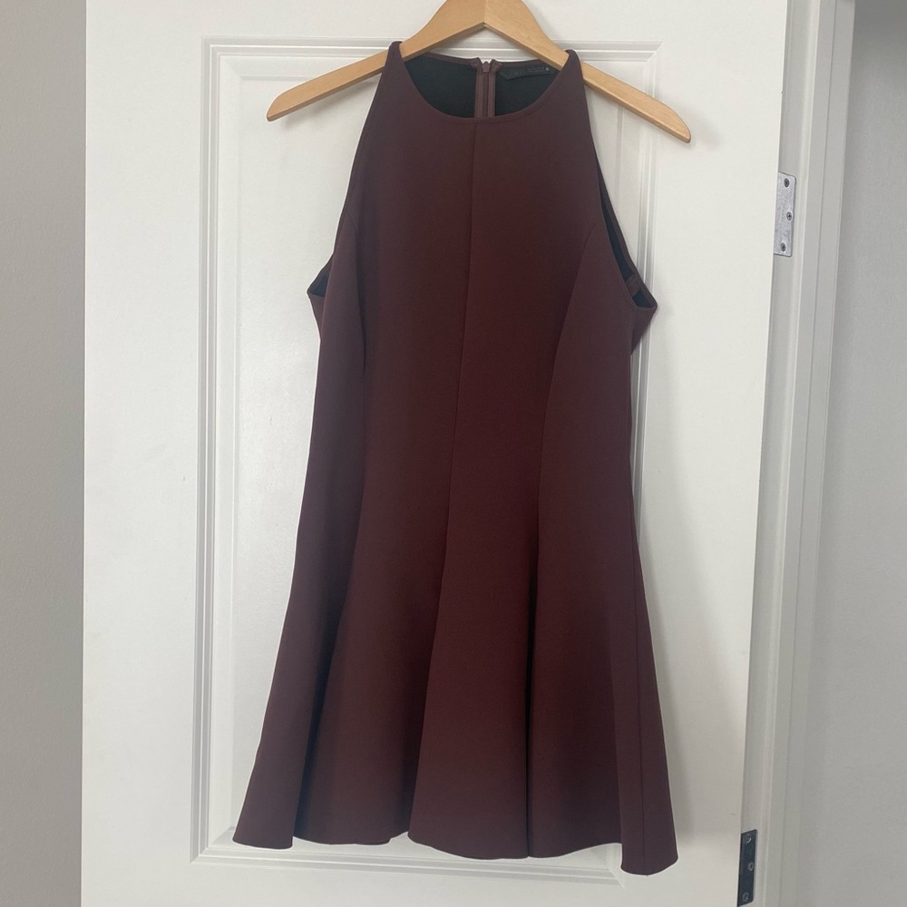 Zara Sleeveless Dark Brown Midi Dress